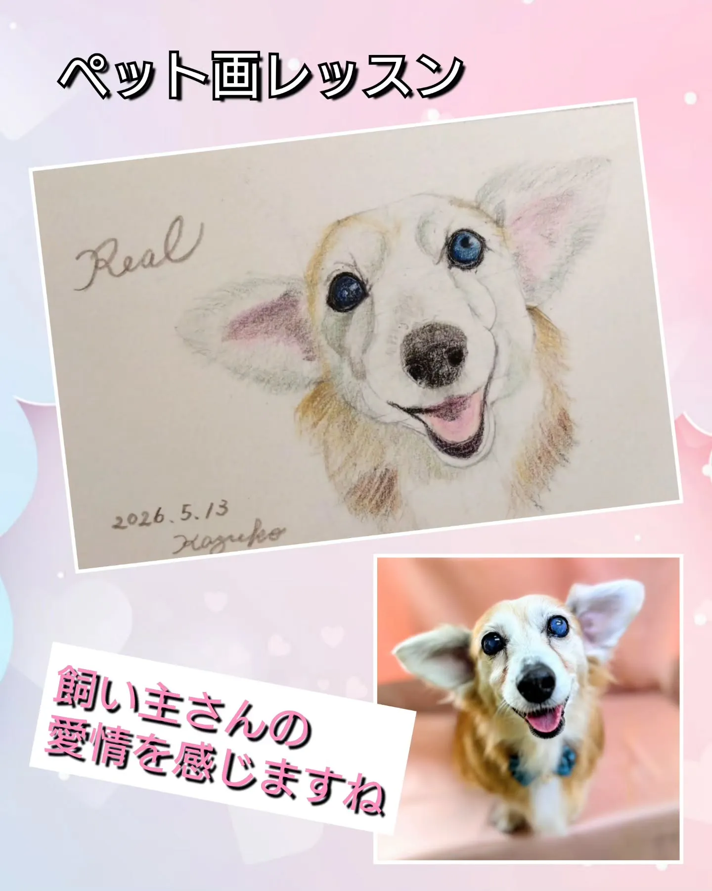 そっくりロゼットせっと&ペット画レッスン〜😊