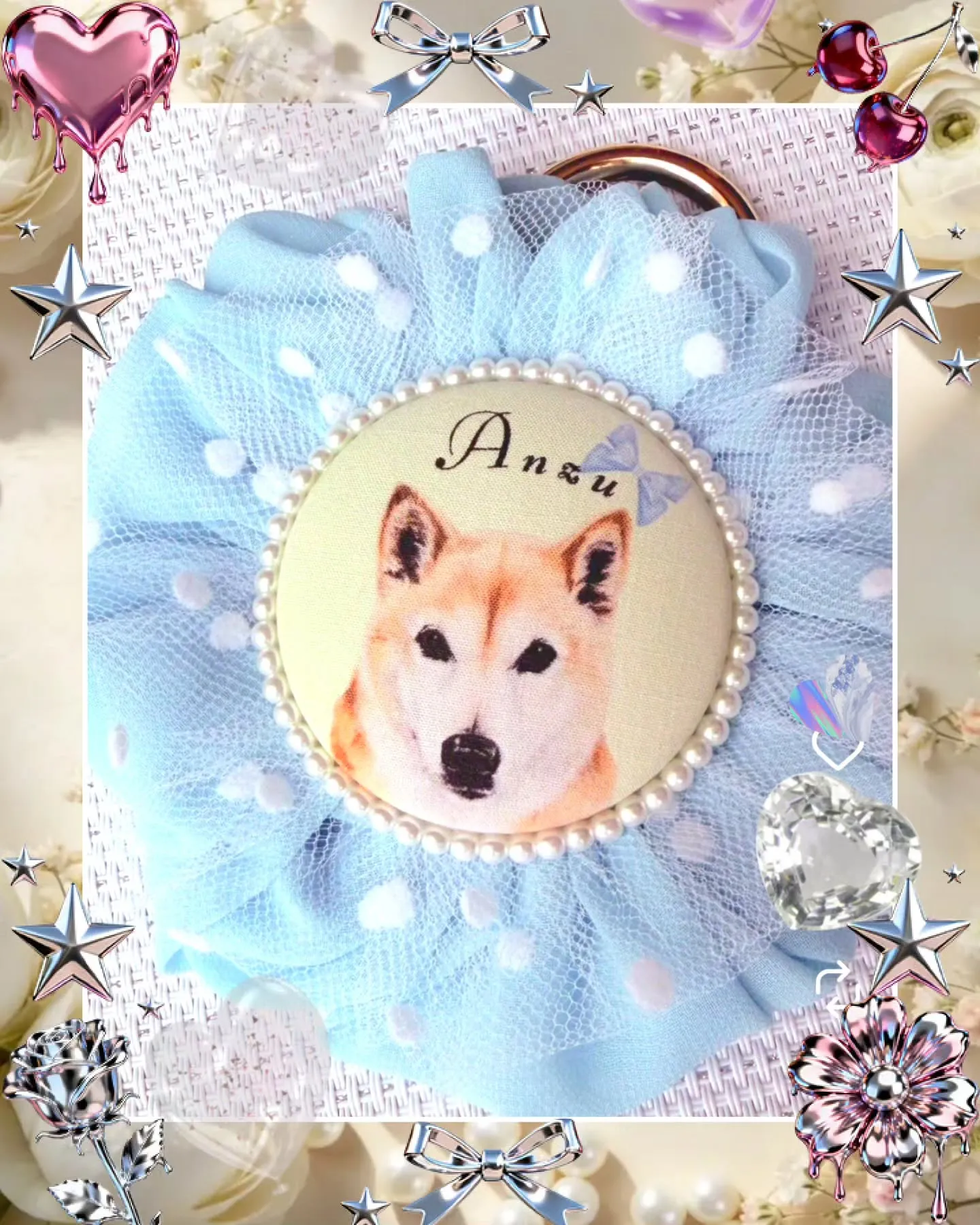 柴犬あんずちゃんの、「そっくりロゼットせっと」納品〜🩵☺️モ...