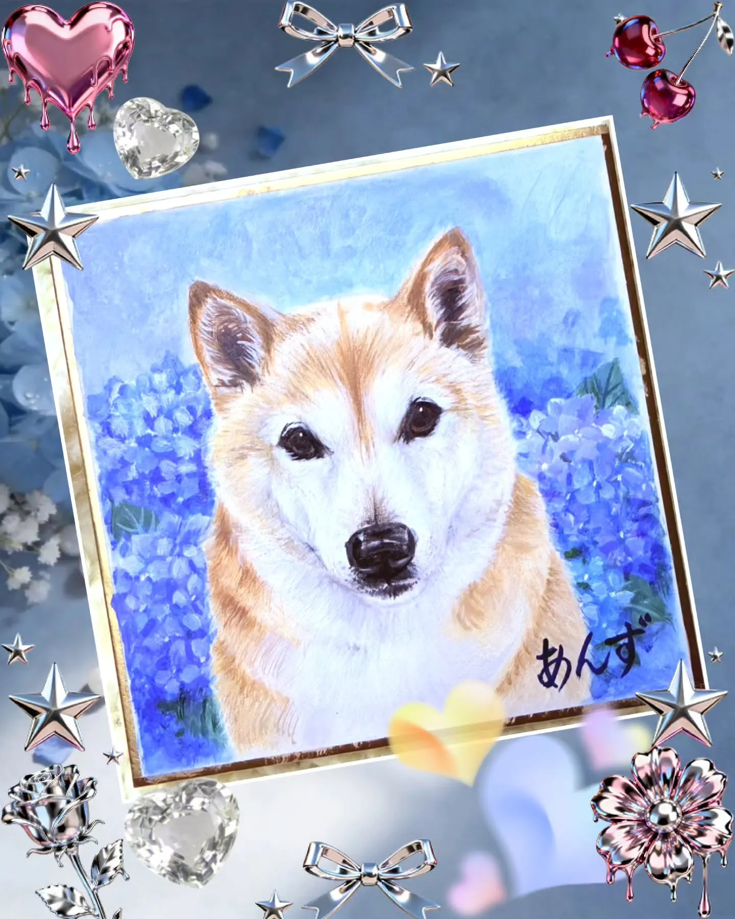 柴犬あんずちゃんの、「そっくりロゼットせっと」納品〜🩵☺️モ...