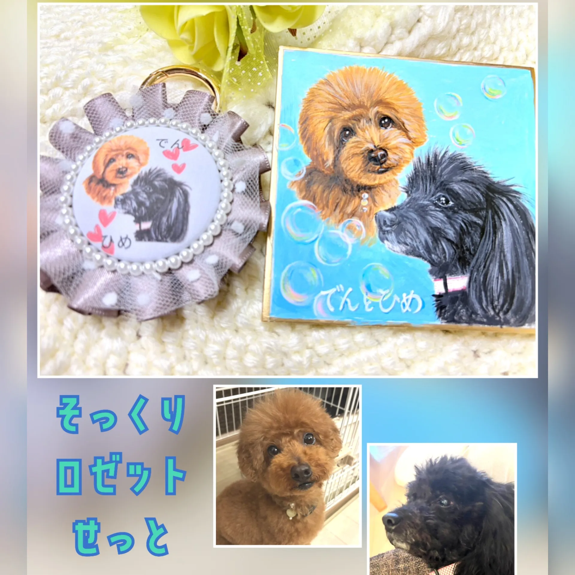 色紙背景のご希望はシャボン玉♡