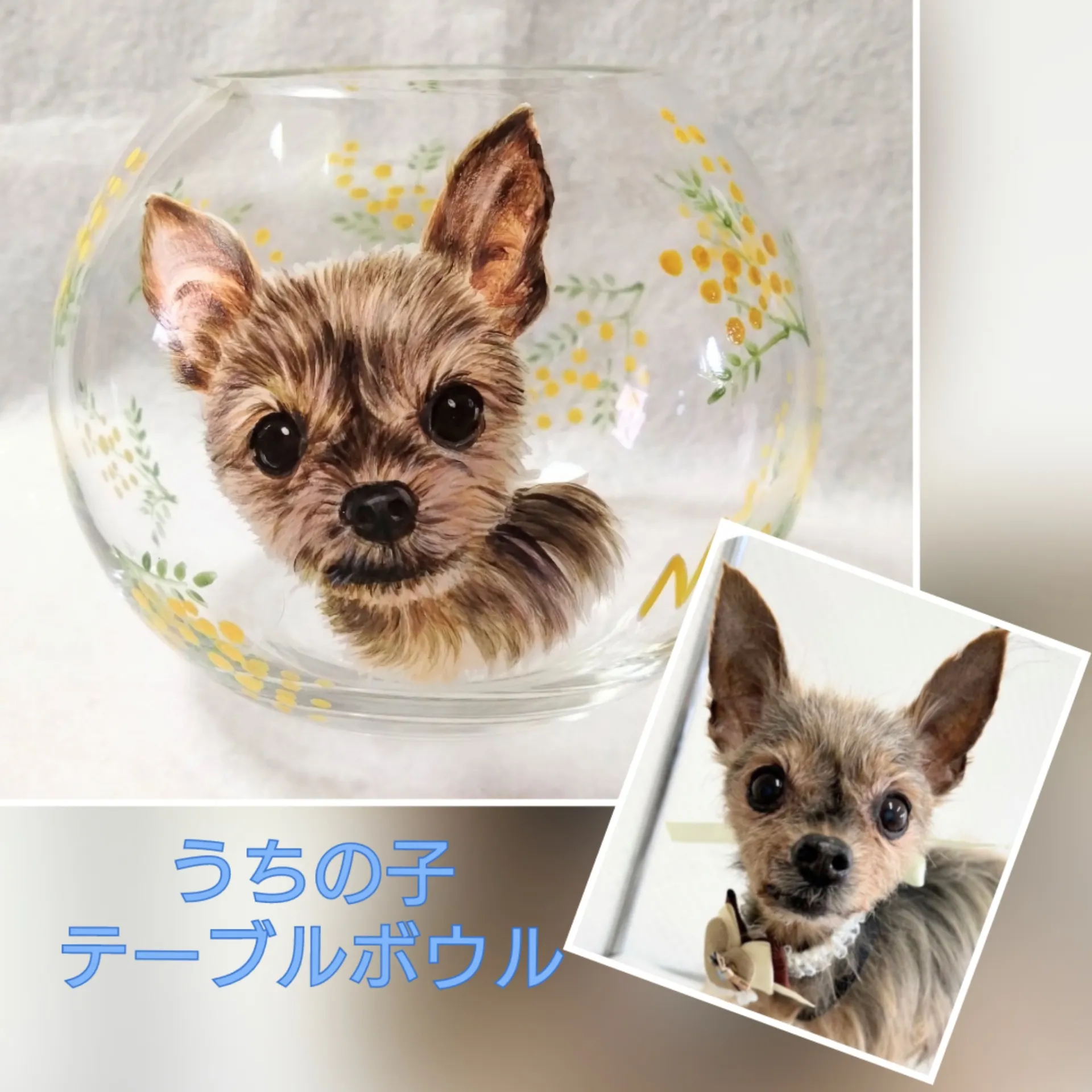 飾り画はミモザで優しく・・